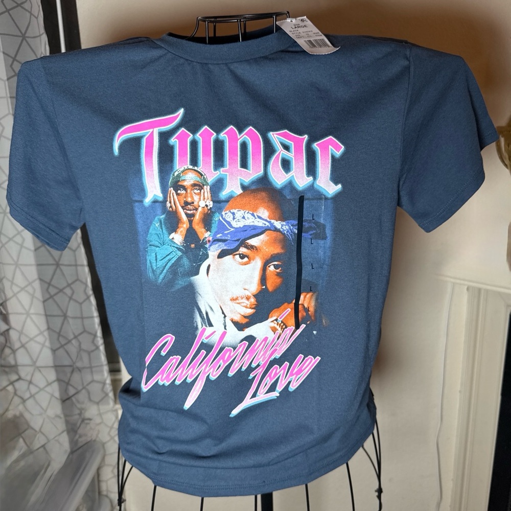 (A4) Tupac California Love Graphic T-Shirt Unisex Large Black Rap Hip Hop Tee